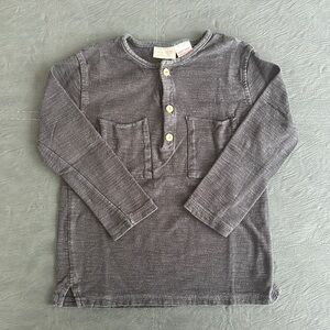 Baby boy Zara Henley Shirt - washed black - size 18/24 months​